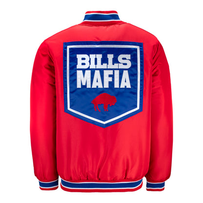 Starter Buffalo Bills Closer Reversible Satin Full-Zip Jacket In Red - Back View