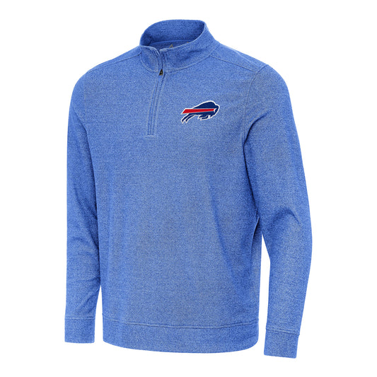 Buffalo Bills Antigua 1/2 Zip Jacket In Blue - Front View