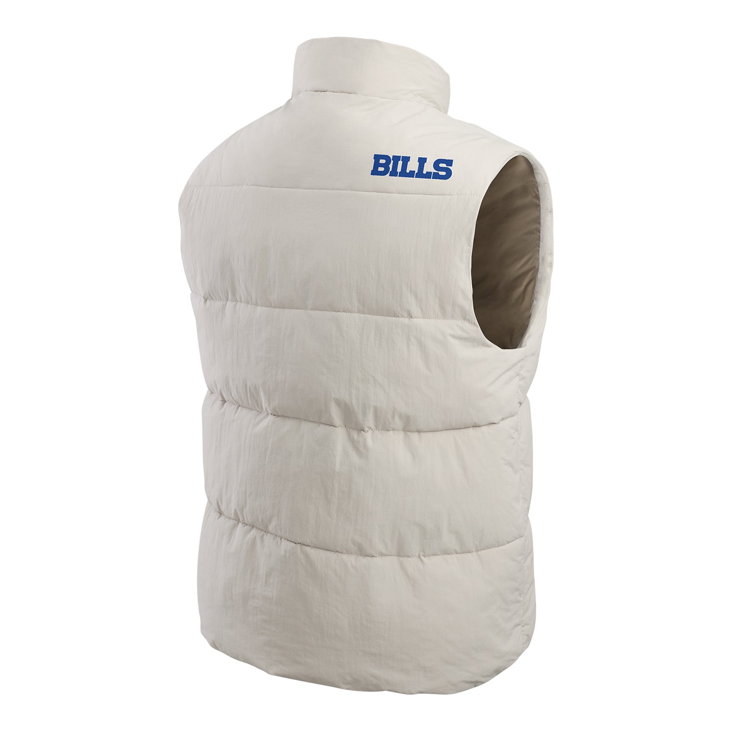 Buffalo Bills Cargo Puffer Vest by Darius Rucker In White - Back View