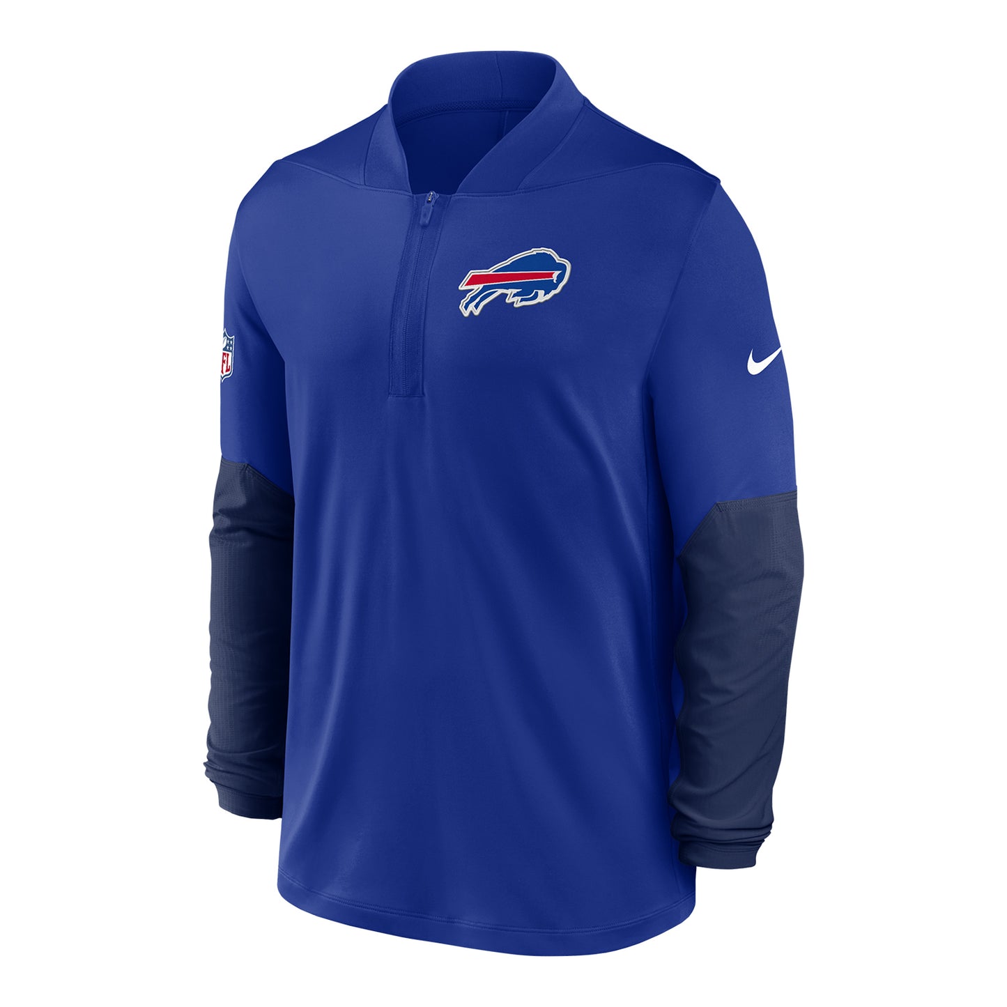 Buffalo Bills Nike Sideline 1/2 Zip Dri-FIT Midweight Jacket - Blue - Front View