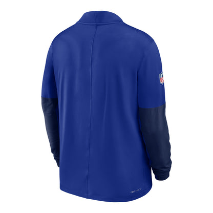 Buffalo Bills Nike Sideline 1/2 Zip Dri-FIT Midweight Jacket - Blue - Back View