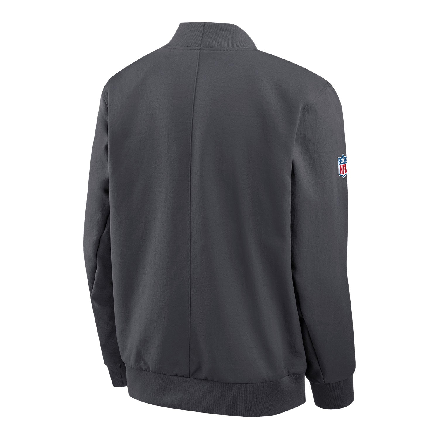 Buffalo Bills Nike 2025 Sideline Bomber Jacket In Grey - Back View