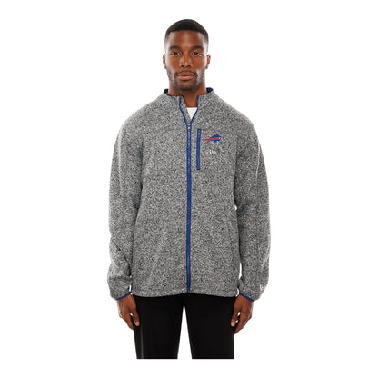 Buffalo Bills New Era Primary Logo Full Zip Jacket In Grey - Front View