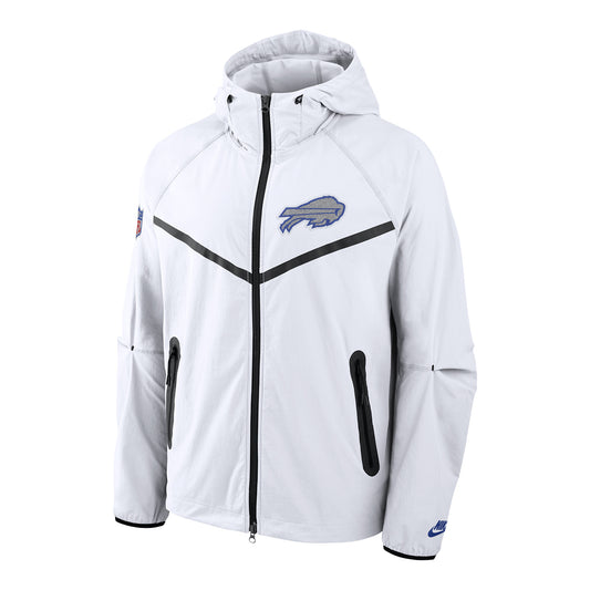 Buffalo Bills Nike Elevated Rivalry Full Zip Hoodie In White - Front View