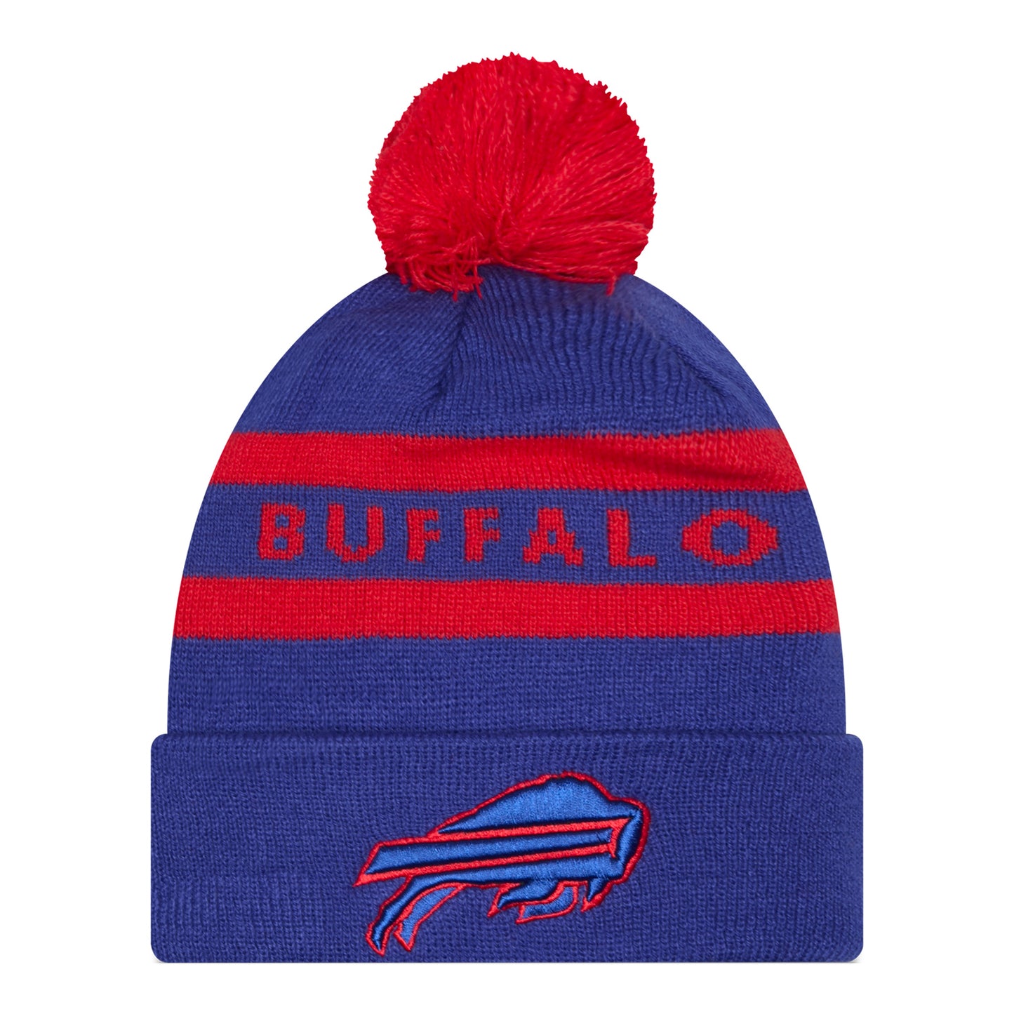 Buffalo Bills New Era Striped 2 Tone Knit In Blue - Front View