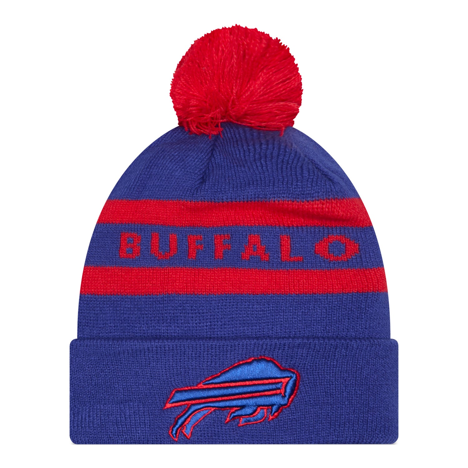 Buffalo Bills New Era Striped 2 Tone Knit In Blue - Front View