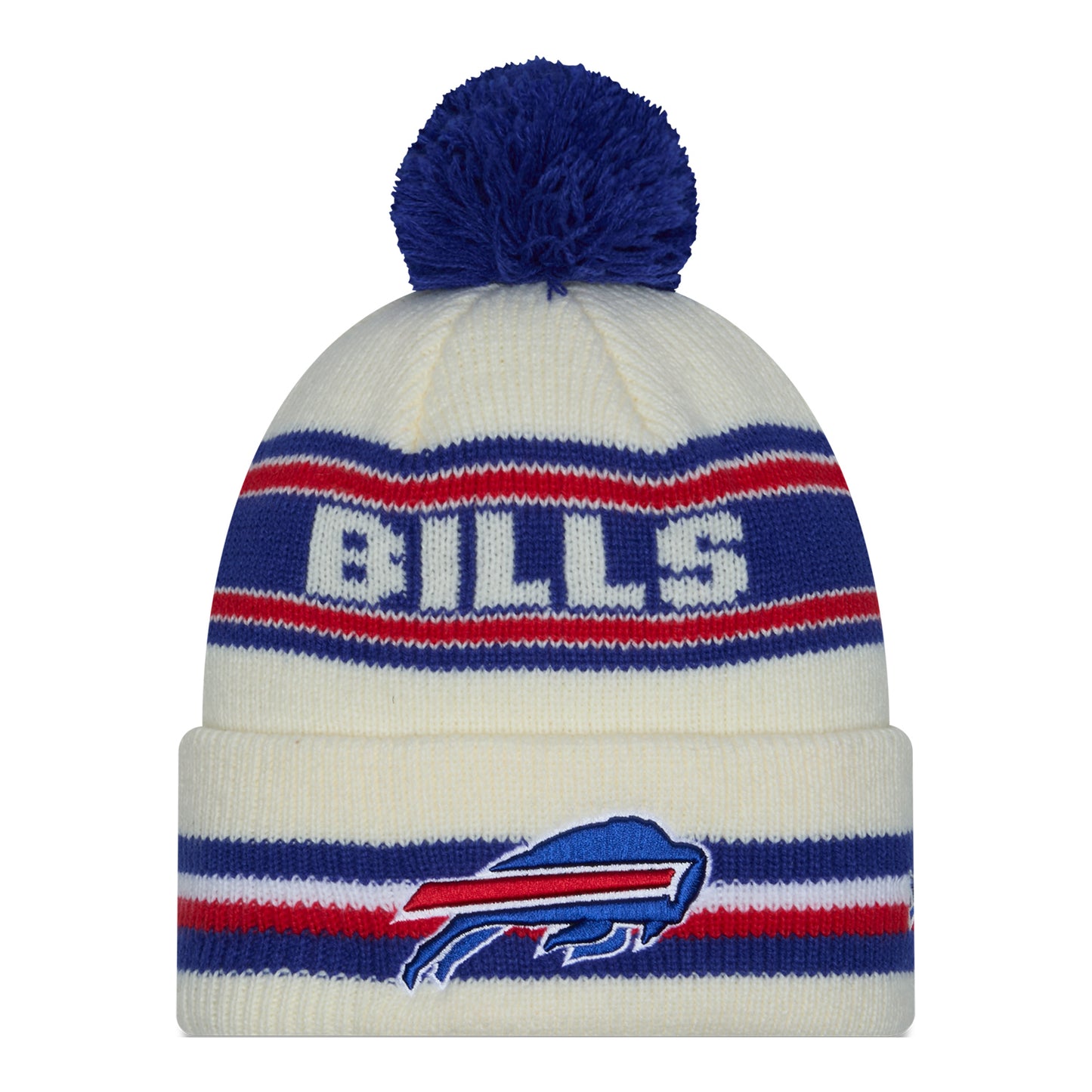 Buffalo Bills New Era Primary Logo Classic Knit - Cream - Front View