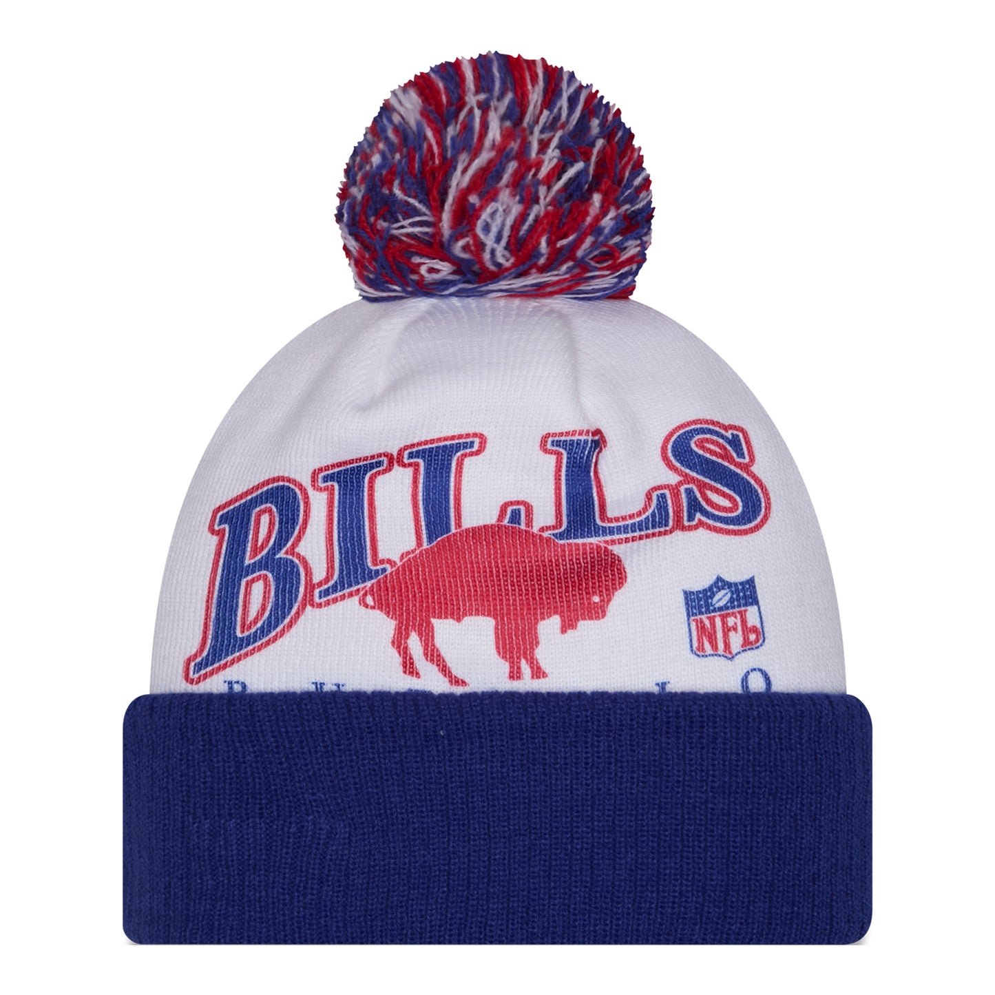 Buffalo Bills New Era Classic Logo Spirit Knit In White - Front View