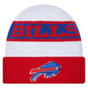 Bills 2023 New Era Sideline Tech Knit Hat In Red & White - Front View