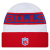 Bills 2023 New Era Sideline Tech Knit Hat In Red & White - Back View