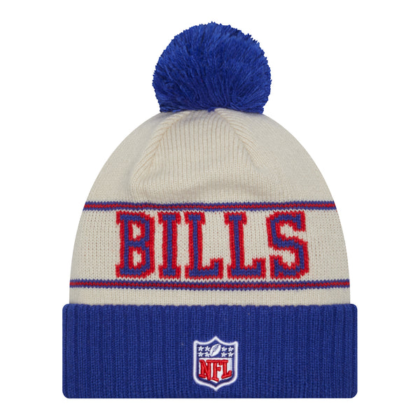 Bills 2023 New Era Historic Alternate Sideline Knit Hat In Blue & Grey - Back View