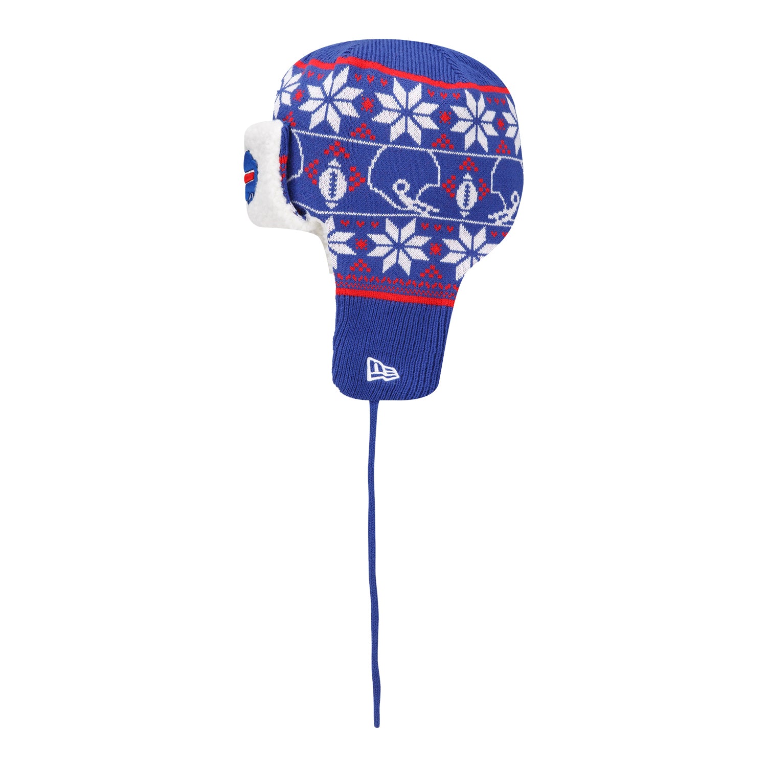 Buffalo Bills New Era Helmet Head Trapper Knit Hat - White