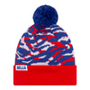 New Era Bills Zebra Print Pom Knit Hat In Team Colors - Front View