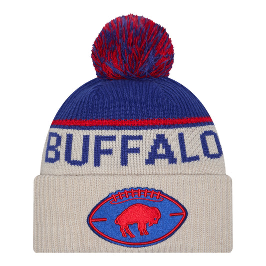 Buffalo Bills New Era Men's 2024 Historic Sport Knit Hat In White - Front View