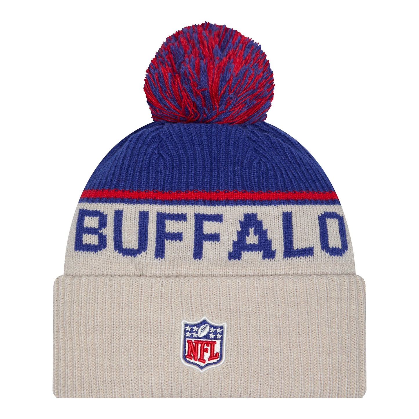 Buffalo Bills New Era Men's 2024 Historic Sport Knit Hat In White - Back View