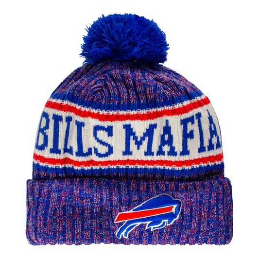 Bills New Era Bills Mafia Pom Knit Hat In Blue - Front View