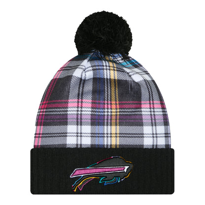 Bills New Era 2024 Crucial Catch Knit Hat In Black - Front View