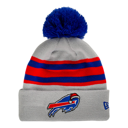 Bills New Era Santa Bills Knit Hat In Grey - Front View