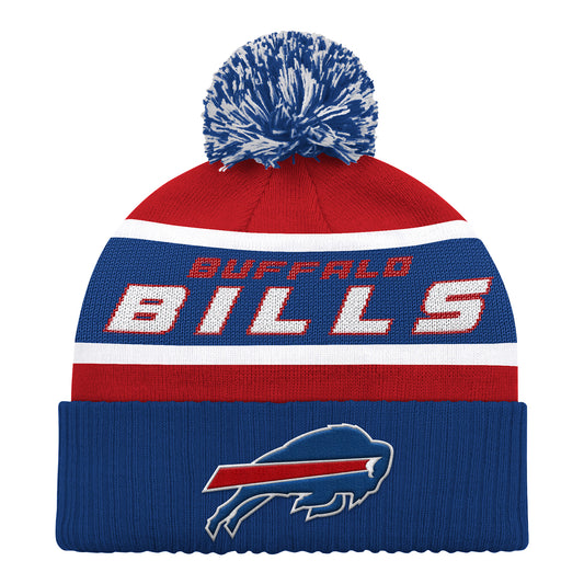 Buffalo Bills Starter Legacy Cuff Pom Knit In Blue - Front View