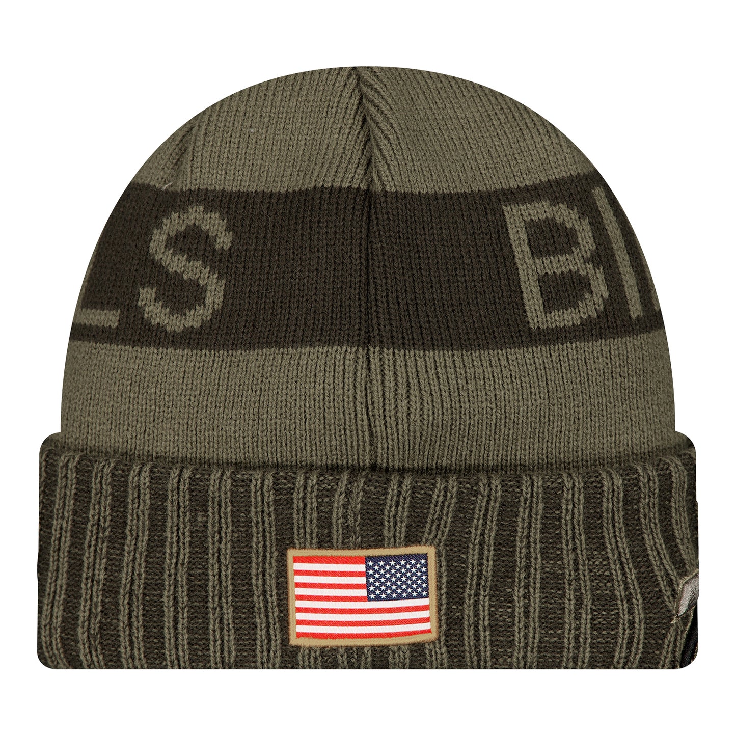 Bills New Era 2025 Salute to Service Knit Hat In Green - Right Side View