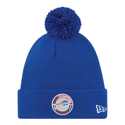 New Era Buffalo Bills 2023 AFC East Division Champions Knit Hat In Blue - Front View