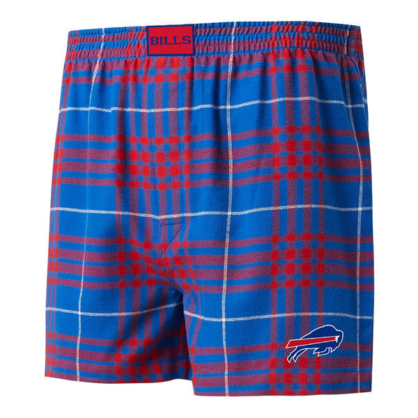 Concepts Sport Buffalo Bills Plaid Boxer In Blue & Red - Front View