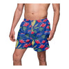 FOCO Buffalo Bills Floral Swim Trunks In Blue, Red & Green - Front View On Model