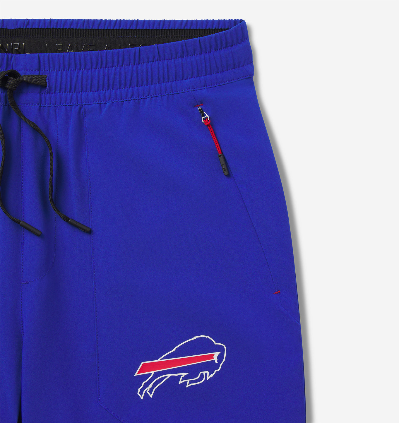 UNRL x Bills '24 Track Pants In Blue - Logo & Zipper Pocket View