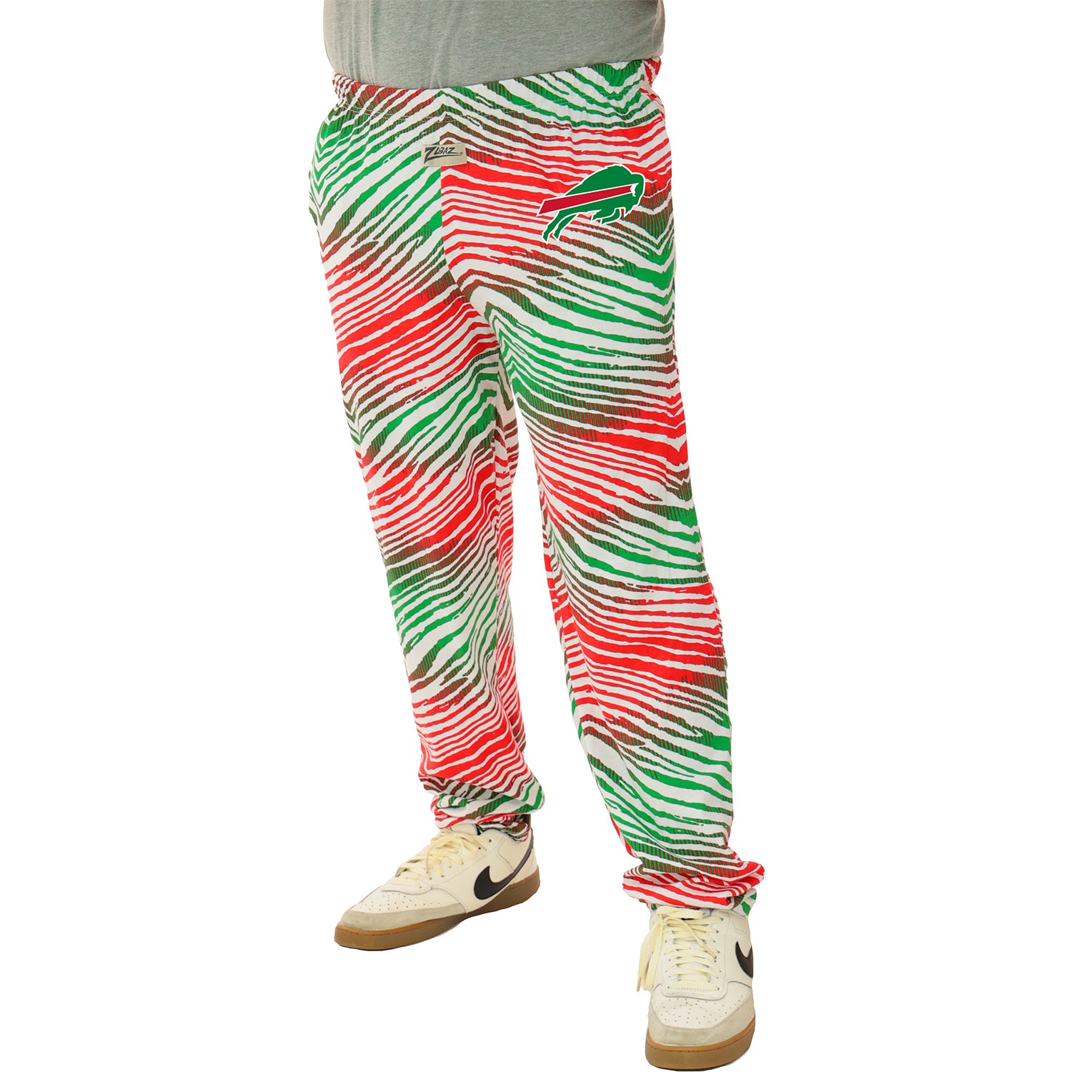 Buffalo Bills Zubaz Christmas Print Pants In Multi-Color - Front View