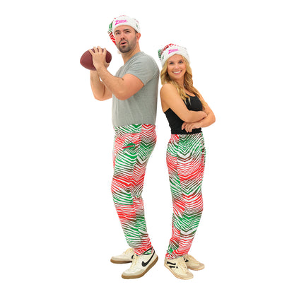 Buffalo Bills Zubaz Christmas Print Pants In Multi-Color - Male & Female Model Front View