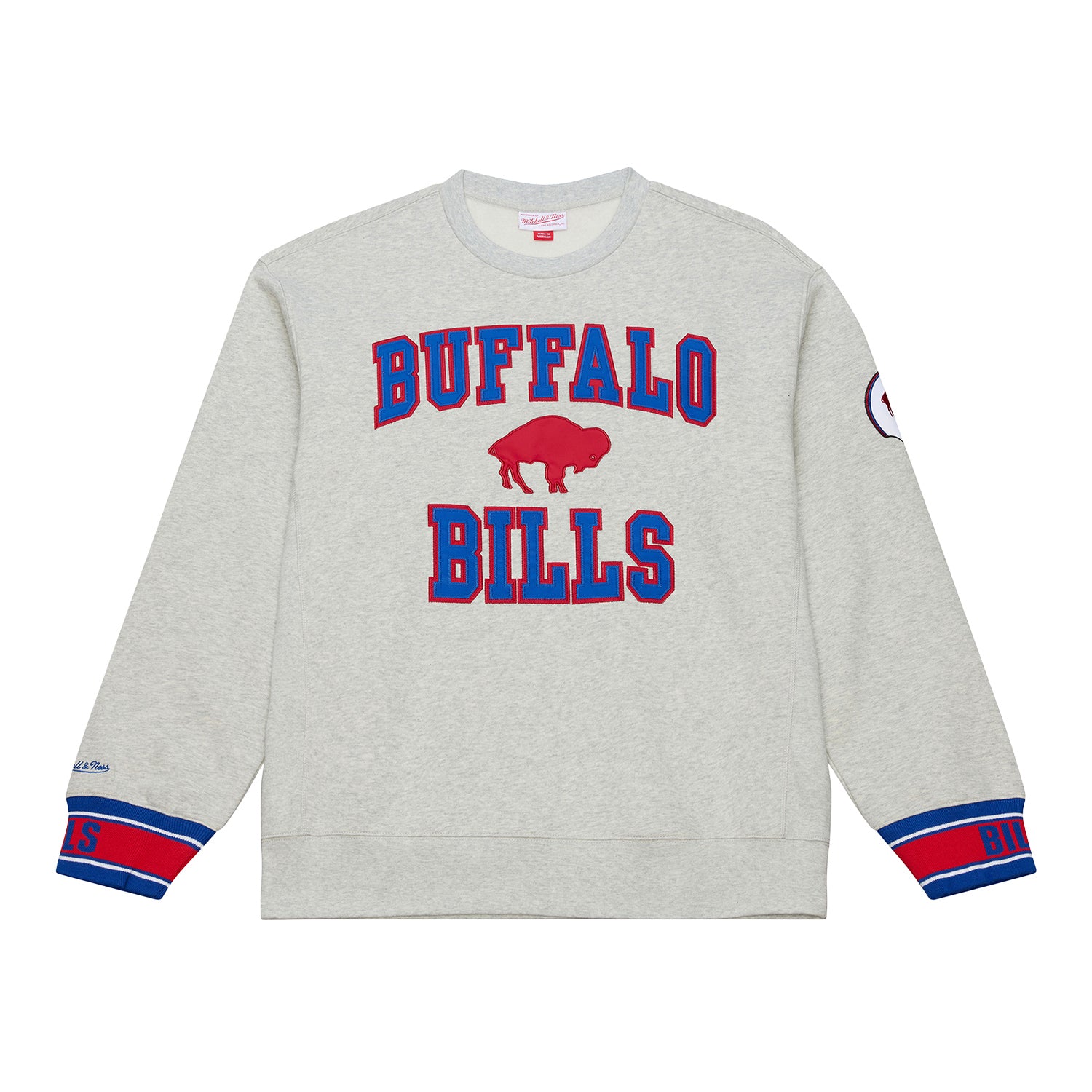 Buffalo Bills Mitchell & Ness Classic Logo Celebration Crew In Grey - Front View