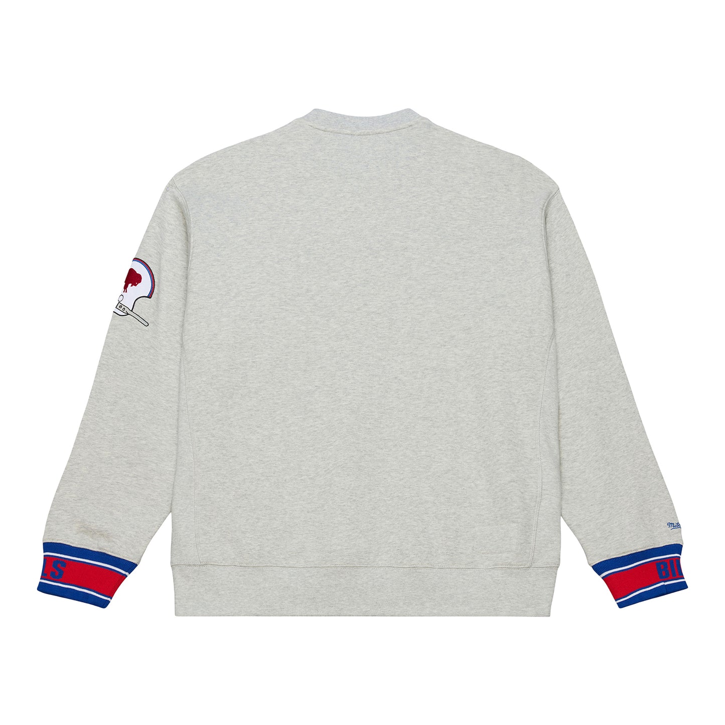 Buffalo Bills Mitchell & Ness Classic Logo Celebration Crew In Grey - Back View