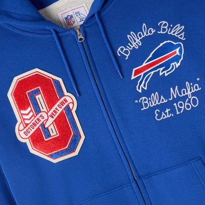 Buffalo Bills OVO Full Zip Hoodie In Blue - Chest Logo View
