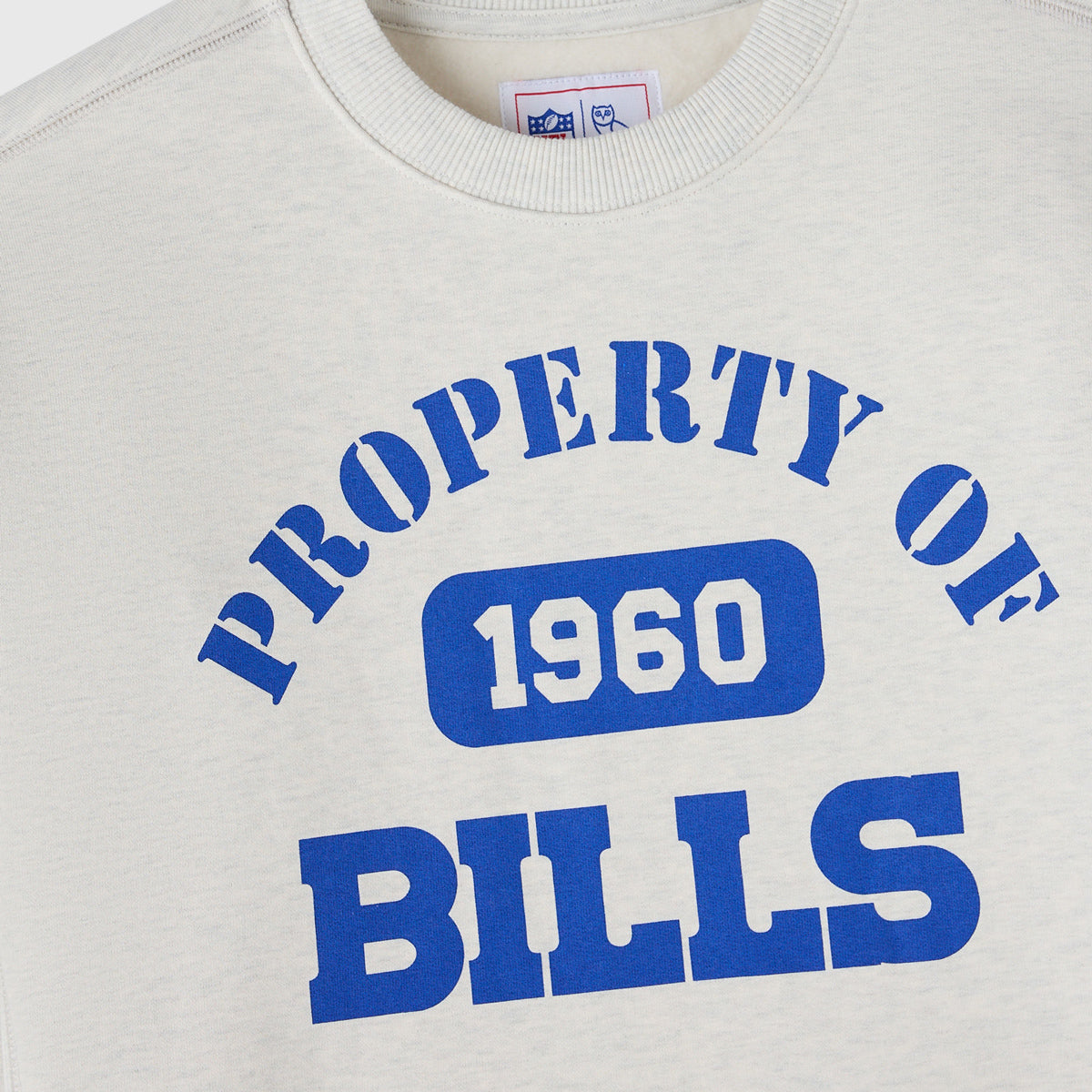 Buffalo Bills OVO Property Of Crewneck In White - Front Logo View