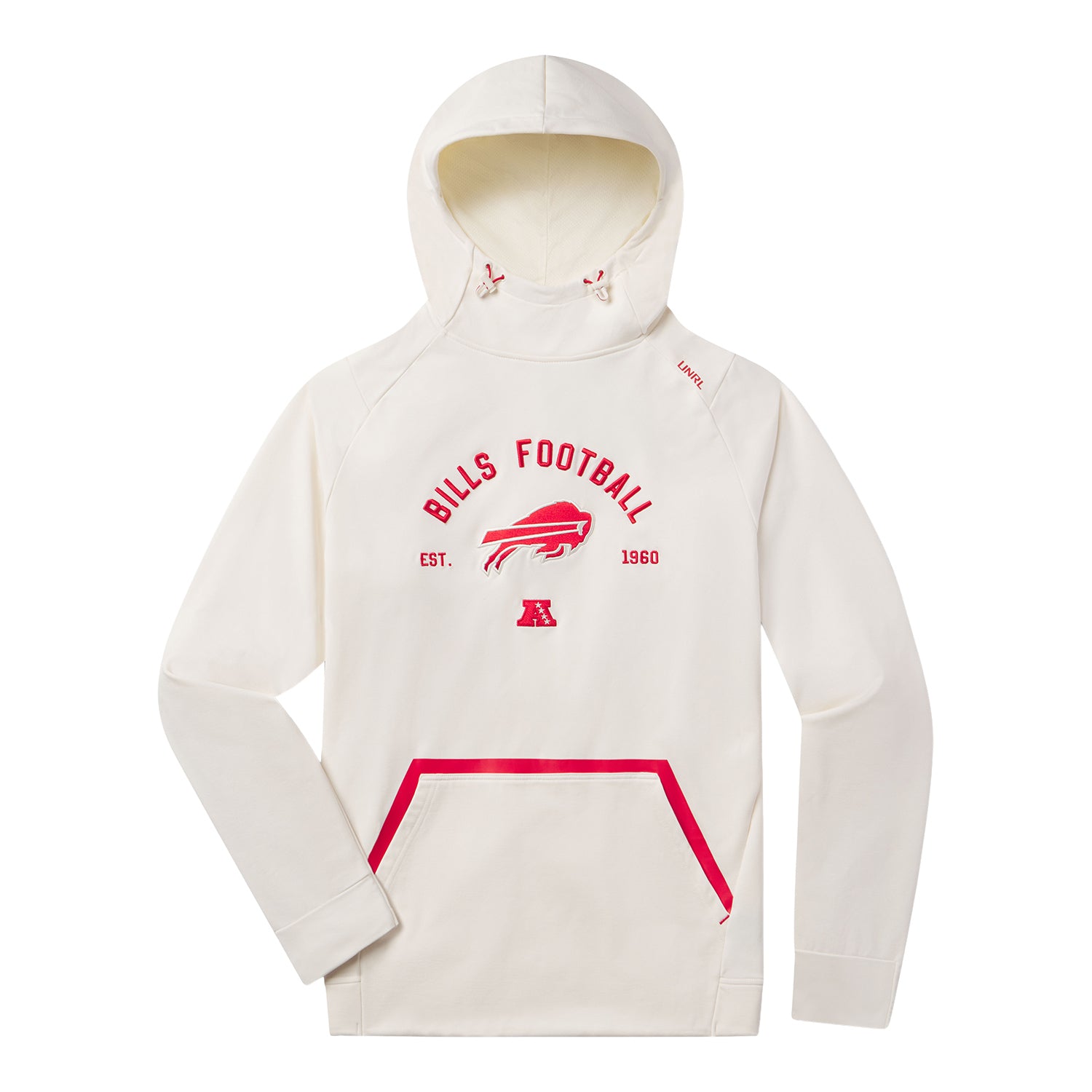 Buffalo Bills UNRL Crossover Hoodie In Cream - Front View