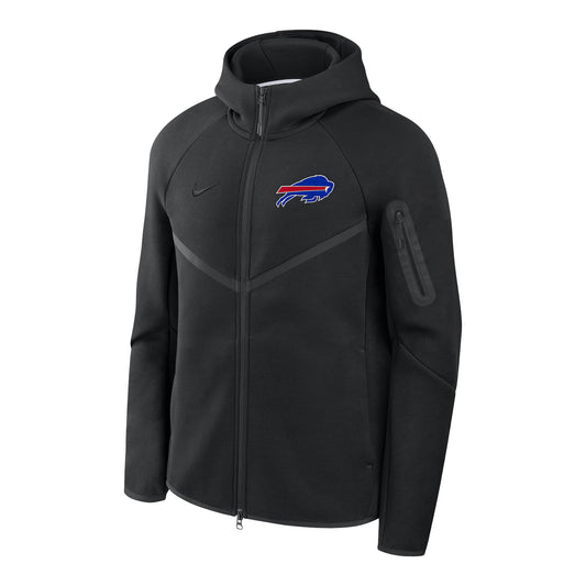 Buffalo Bills Nike Full Zip Fast Paced Tech Hooded Sweatshirt In Black - Front View