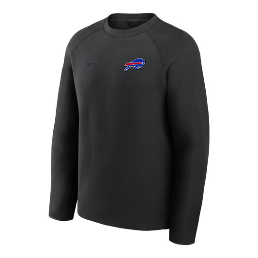 Buffalo Bills Nike Fast Paced Tech Crewneck Sweatshirt In Black - Front View