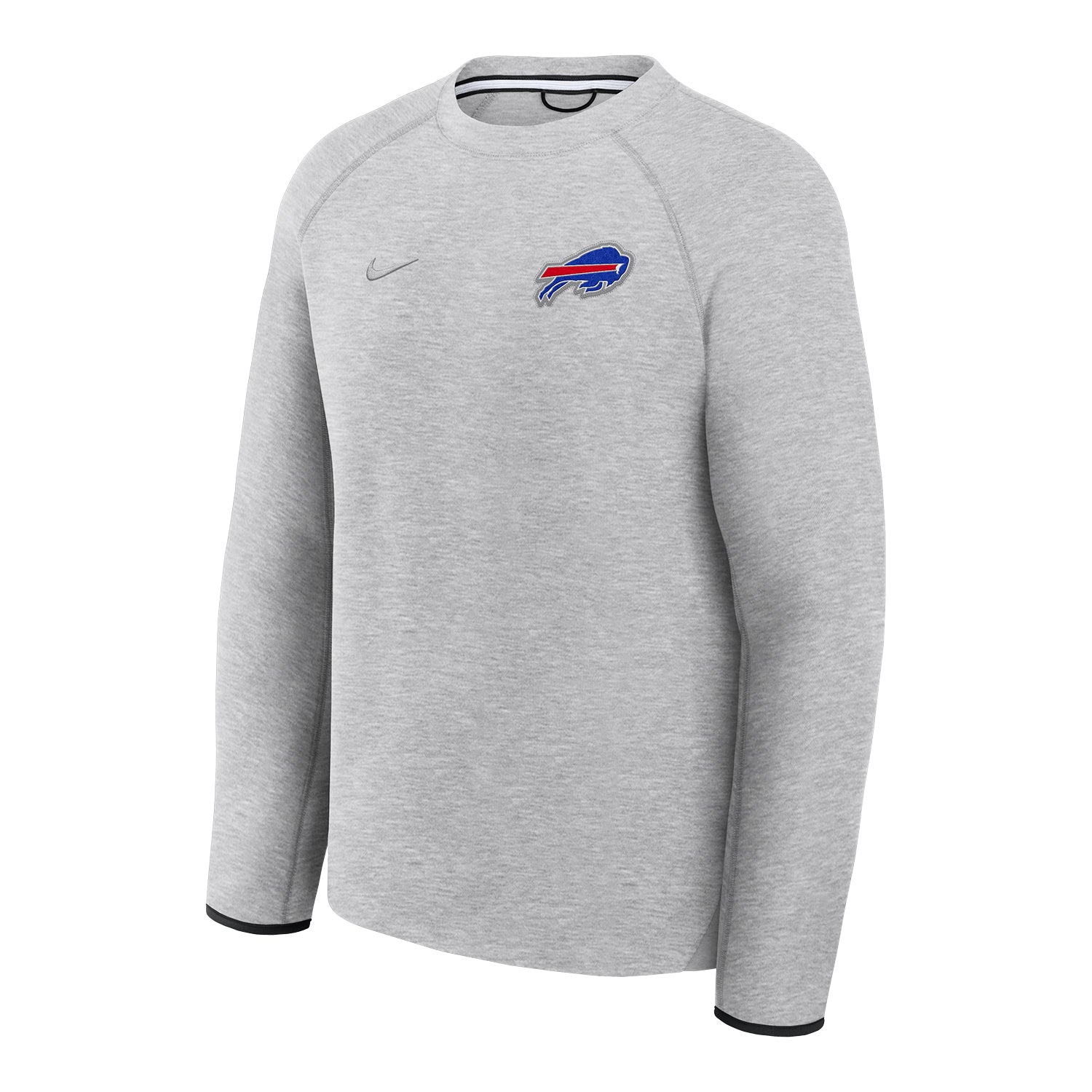 Buffalo Bills Nike Quick Whistle Tech Crewneck Sweatshirt In Grey - Front View