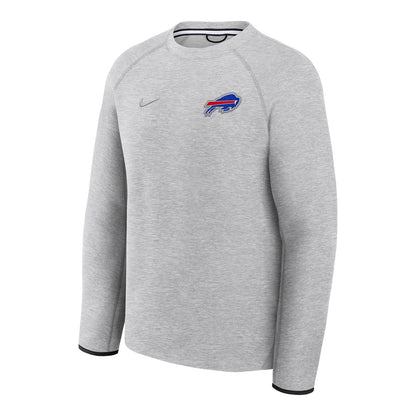 Buffalo Bills Nike Quick Whistle Tech Crewneck Sweatshirt In Grey - Front View