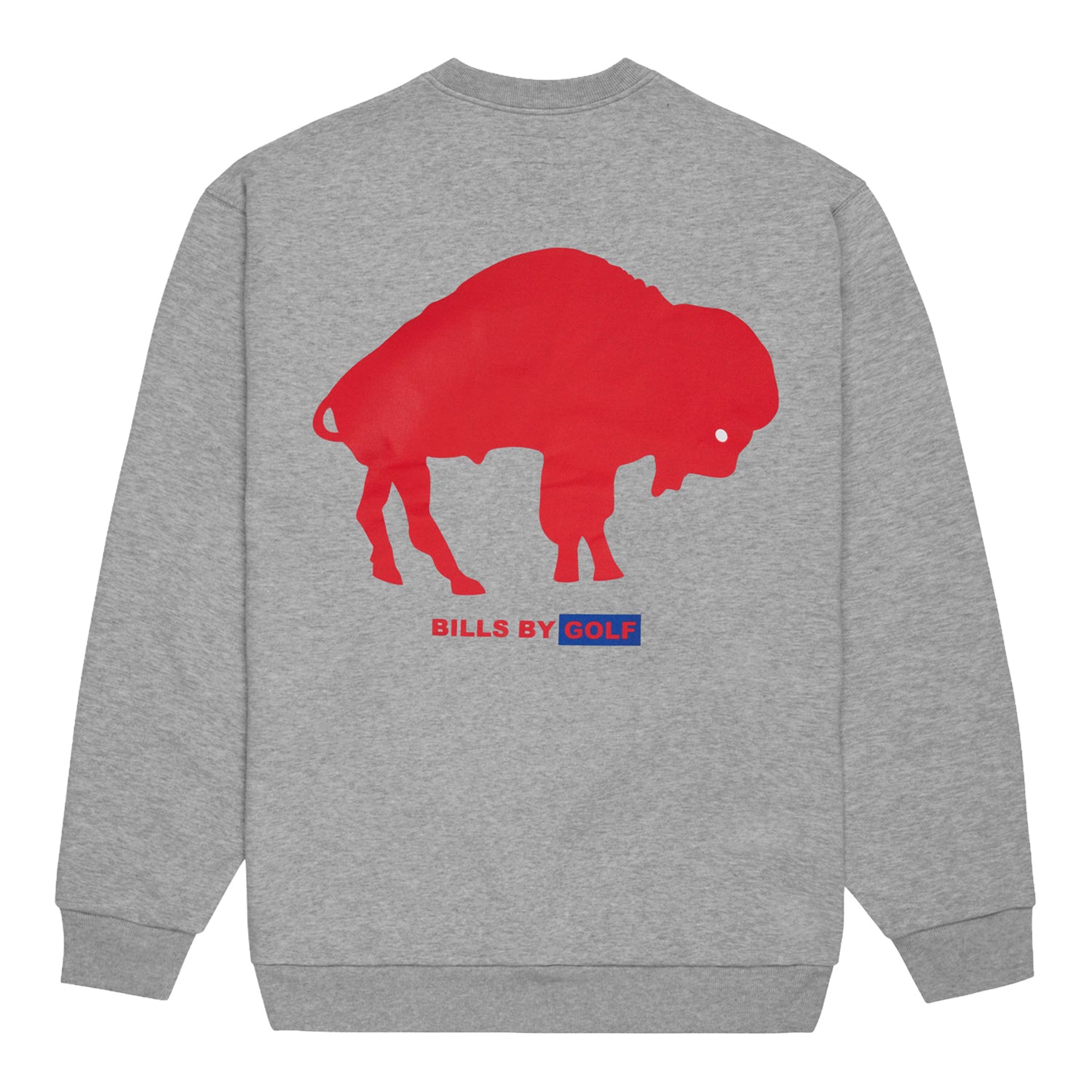 Buffalo Bills GOLF WANG x Bills Throwback Unisex Crewneck Sweatshirt In Grey - Back View