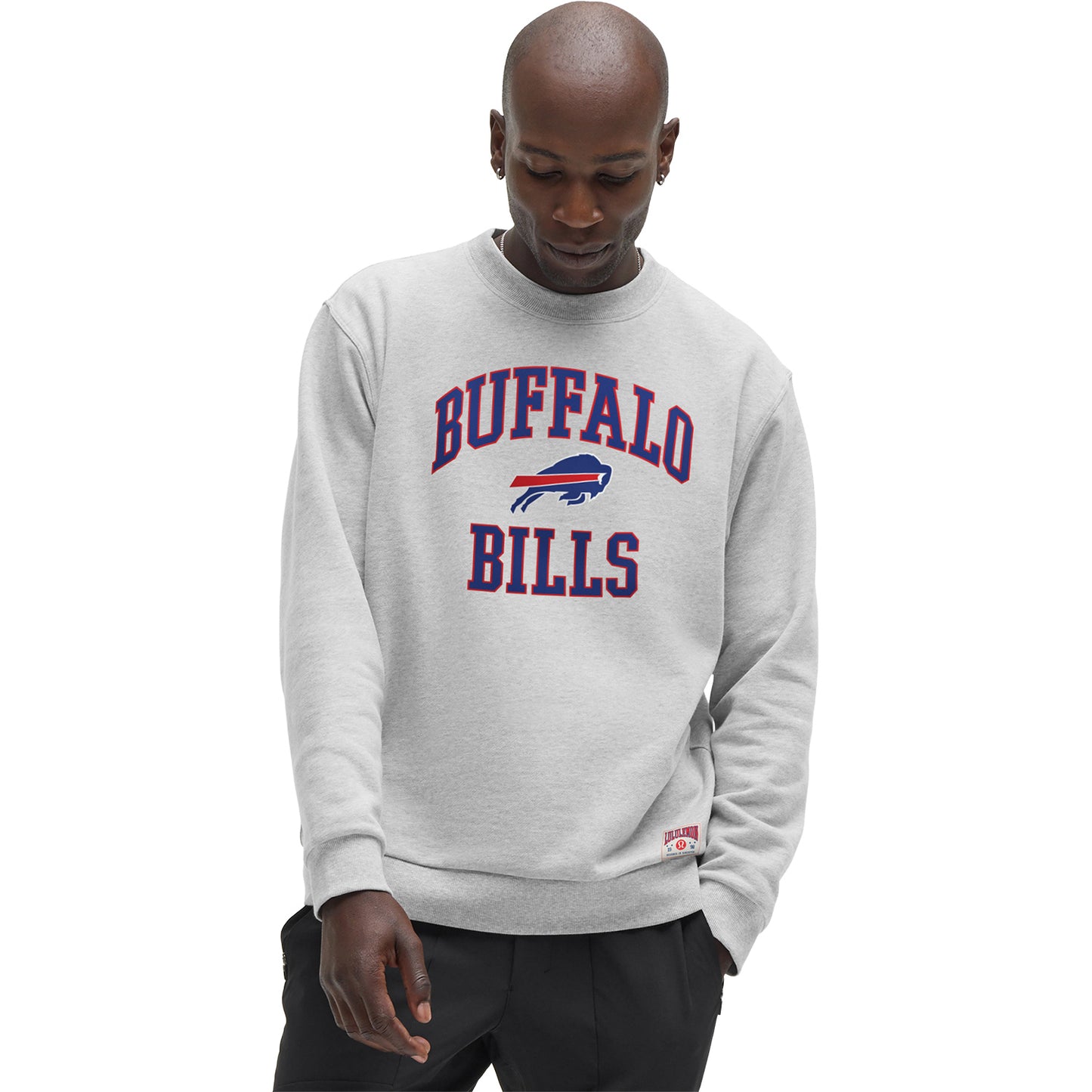 Buffalo Bills Lululemon Steady State Crewneck In Grey - Front View 2