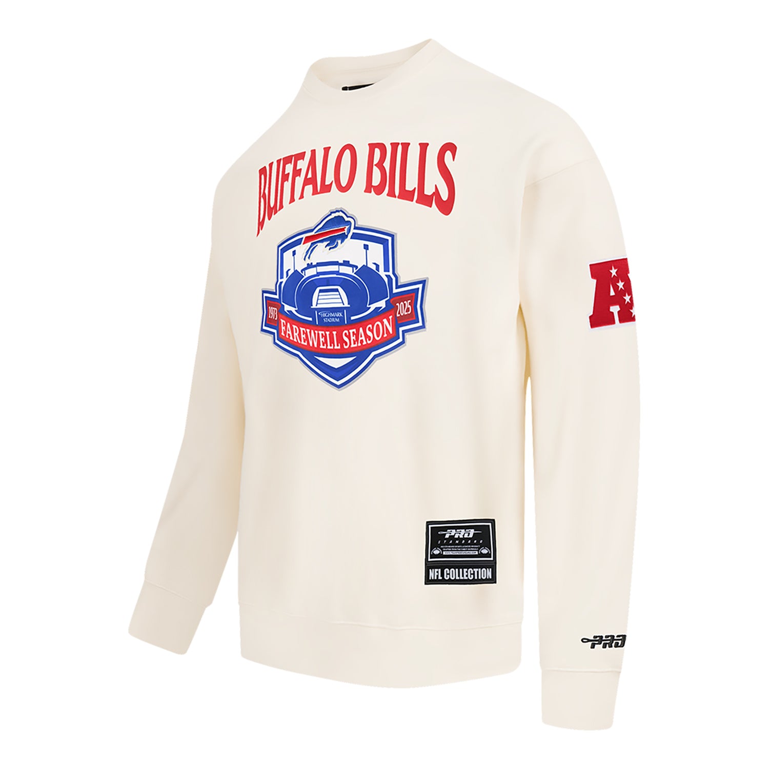 Buffalo Bills Pro Standard Farewell Season Crew In Cream - Front Side View