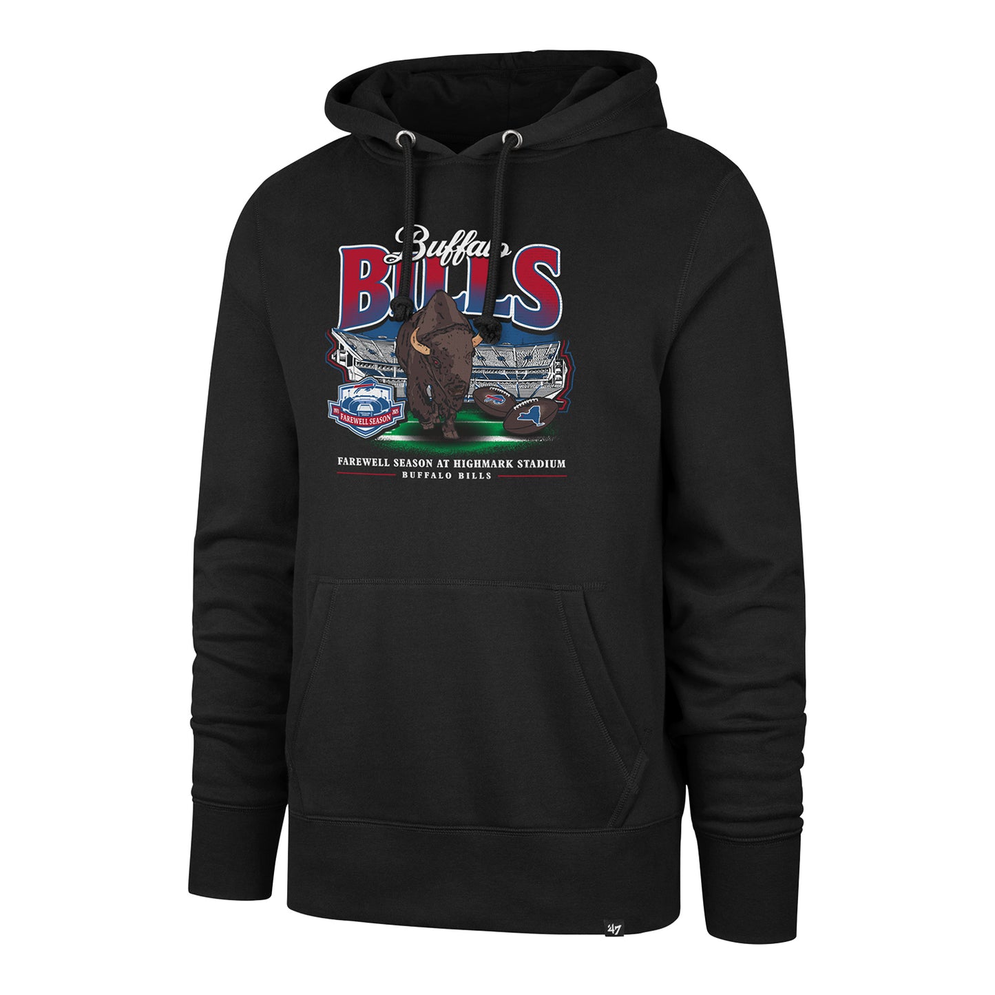 Buffalo Bills 47 Brand Farewell Season Graphic Hoodie In Black - Front View