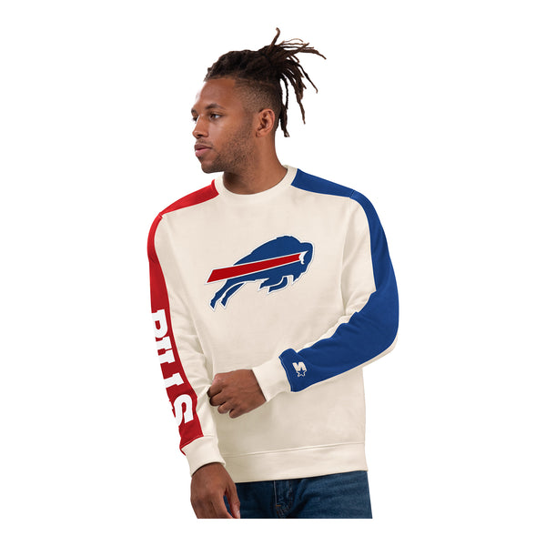 Starter Buffalo Bills Stadium Crewneck Sweatshirt In White - Front View