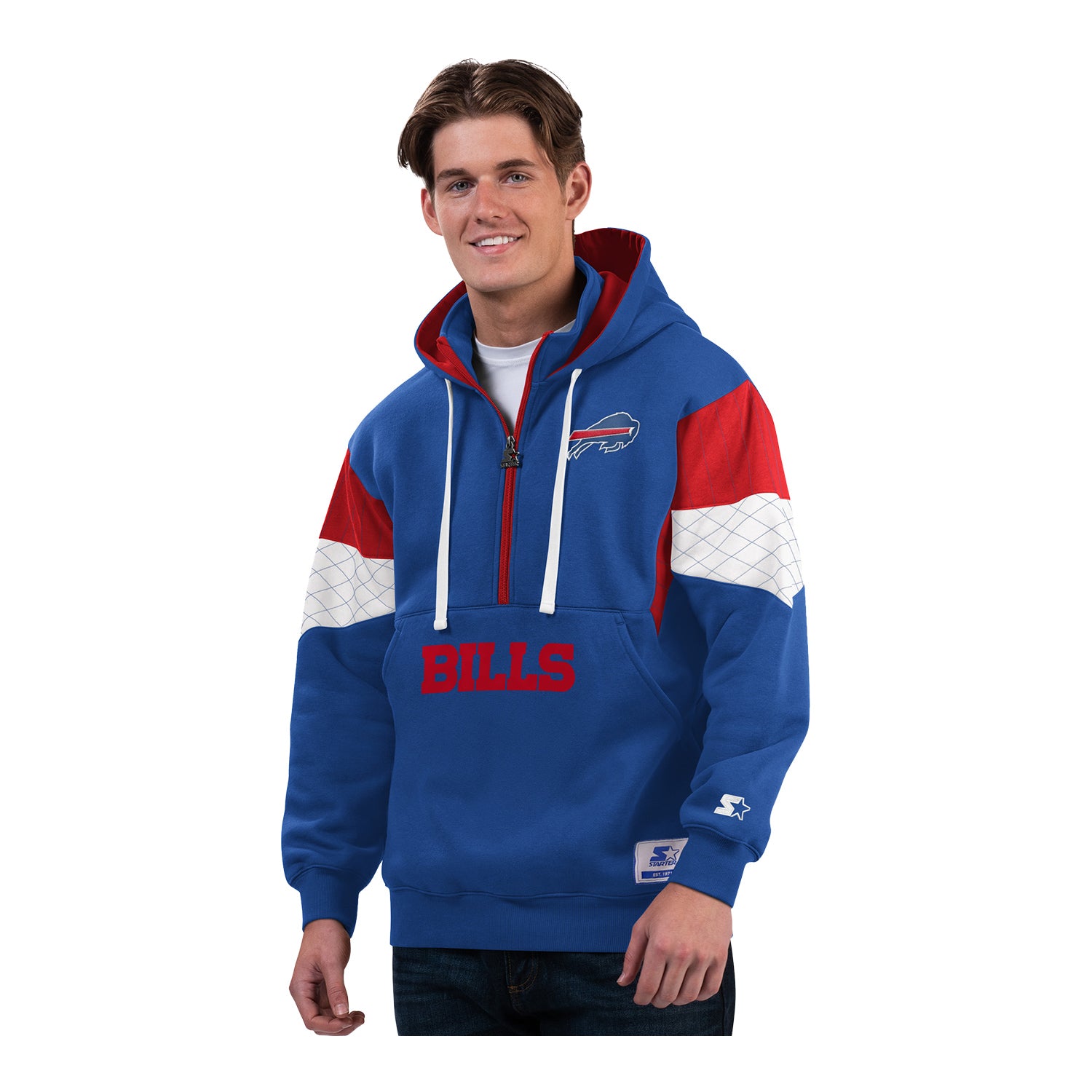 Starter Buffalo Bills Shot Gun 1/2 Zip Sweatshirt | The Bills Store