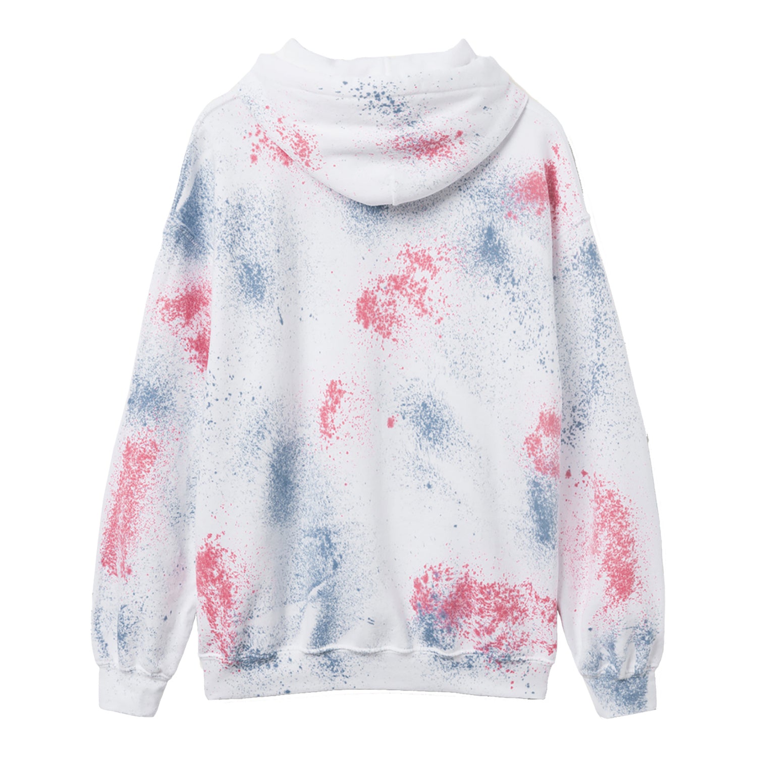 Junk Food Buffalo Bills Unisex Paint Splash Sweatshirt In White, Blue & Red - Back View