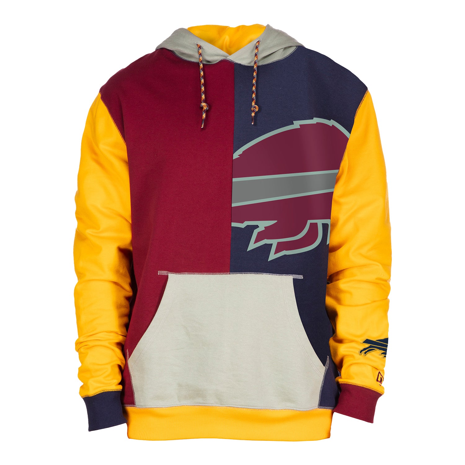 New Era Buffalo Bills Colorpack Pullover Sweatshirt In Red & Yellow - Front View