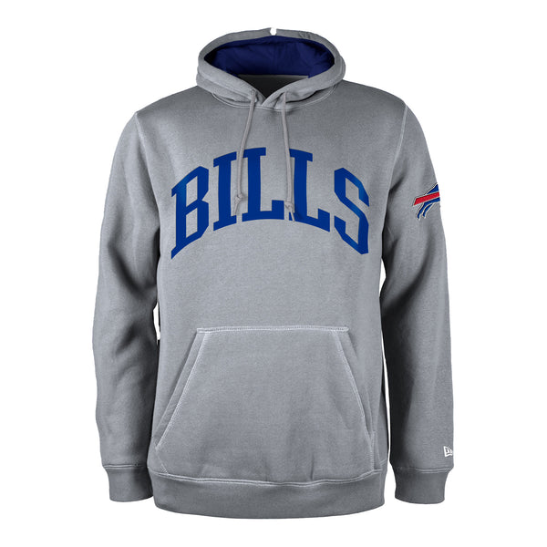 New Era Buffalo Bills Wordmark Pullover Sweatshirt In Grey - Front View