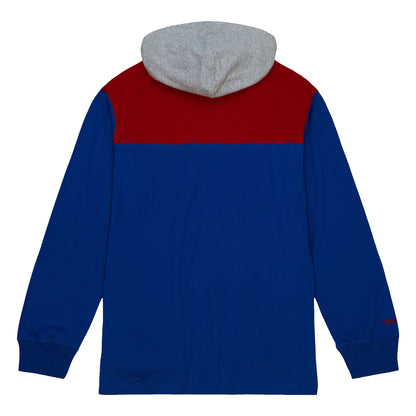 Mitchell & Ness Buffalo Bills Retro Rugby Polo Sweatshirt In Blue - Back View