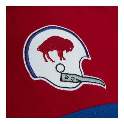 Mitchell & Ness Buffalo Bills Retro Rugby Polo Sweatshirt In Blue - Throwback Helmet Stitch